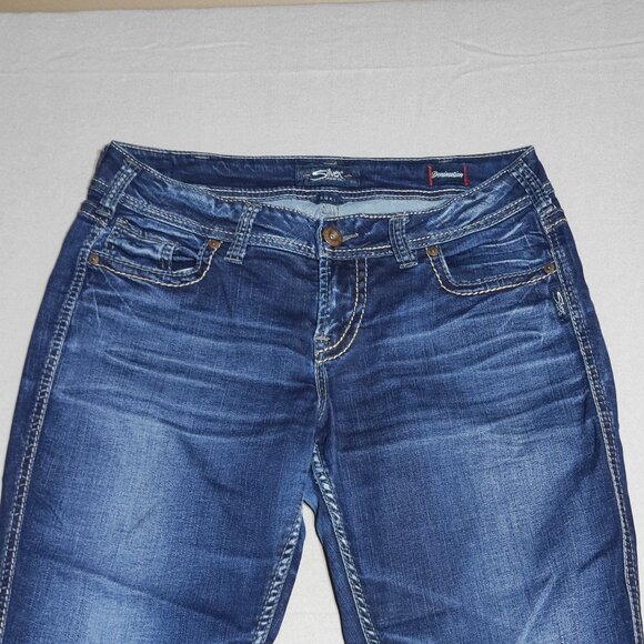 Silver Jeans Suki women's size W31/L33 indigo blue colour Mid Skinny Denimotion - Picture 2 of 15